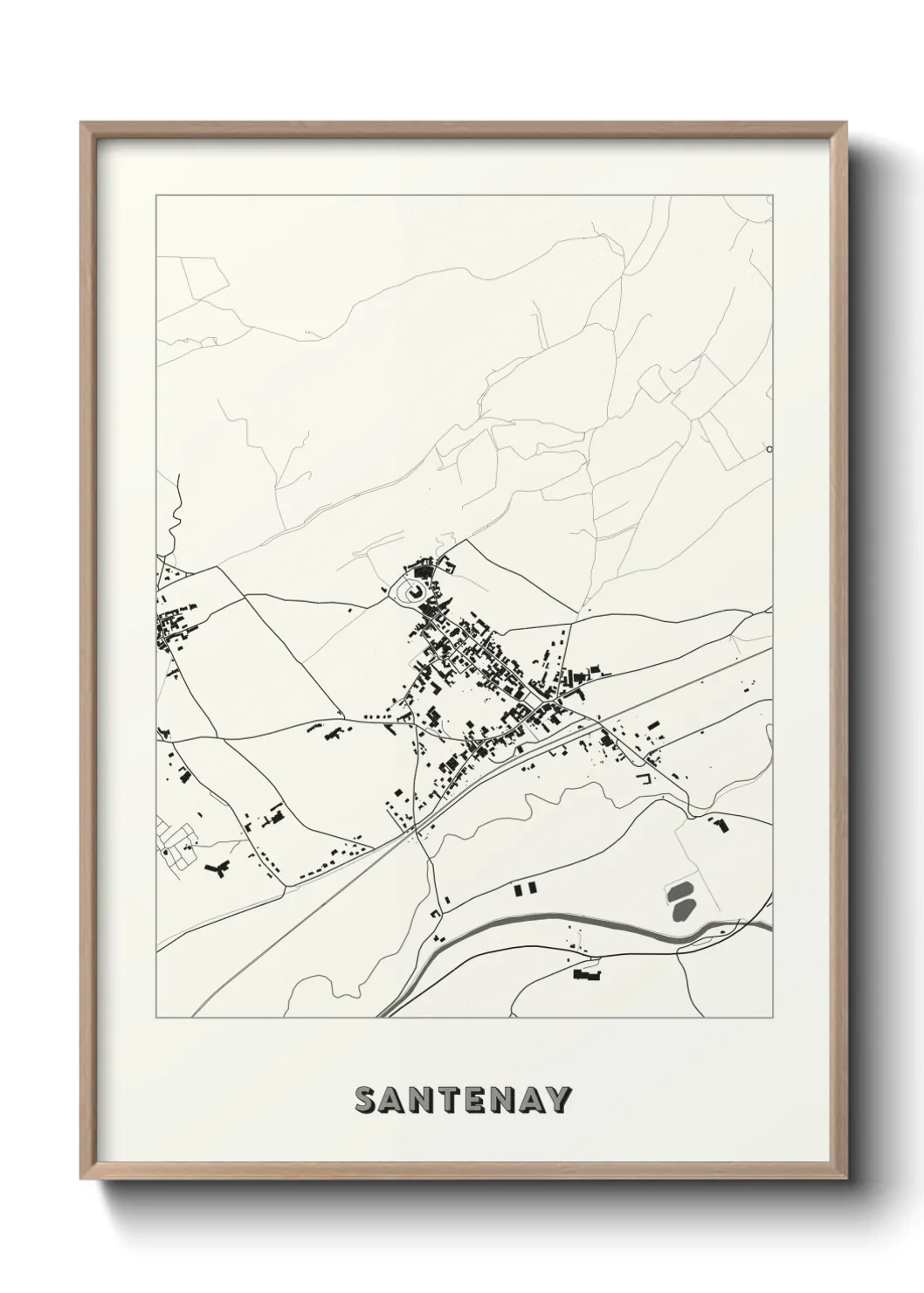 Une affiche de carte sur Santenay