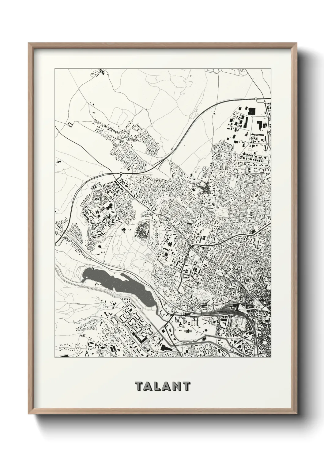 Une affiche de carte sur Talant