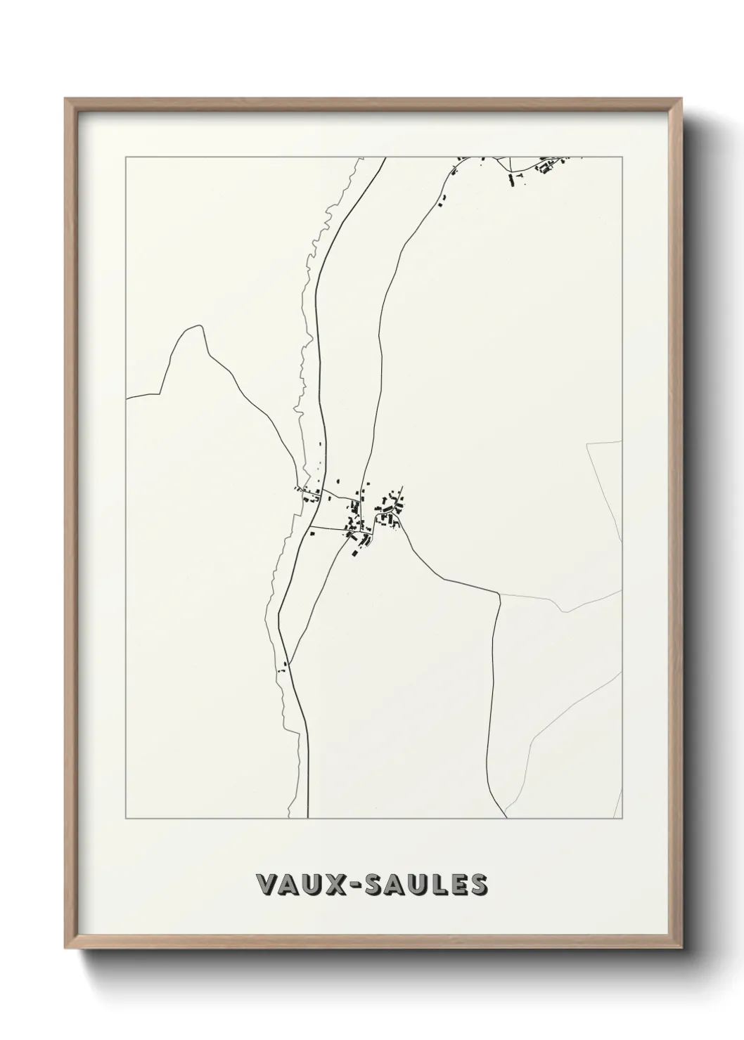 Une affiche de carte sur Vaux-Saules