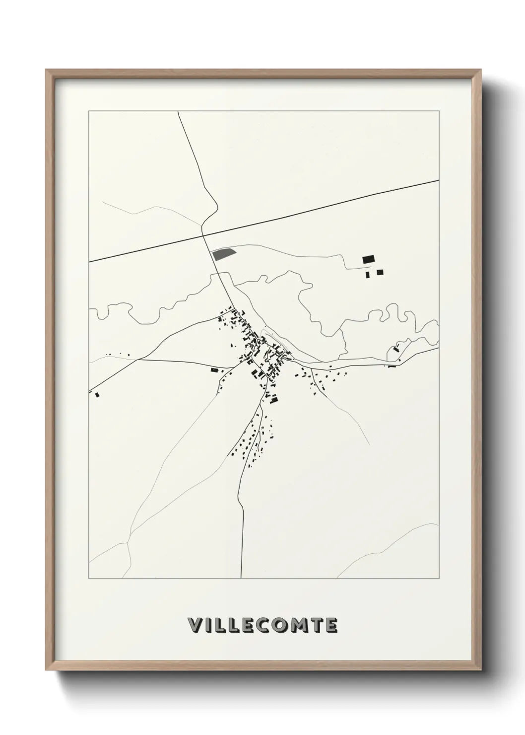 Une affiche de carte sur Villecomte