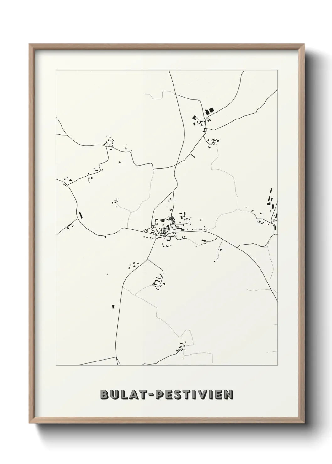 Une affiche de carte sur Bulat-Pestivien