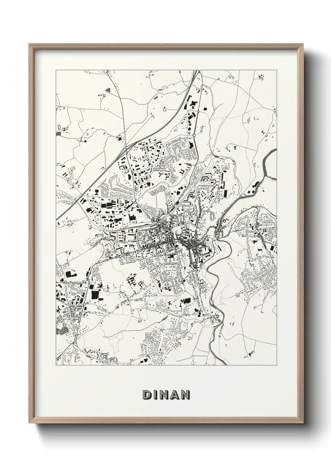 Une affiche de carte sur Dinan