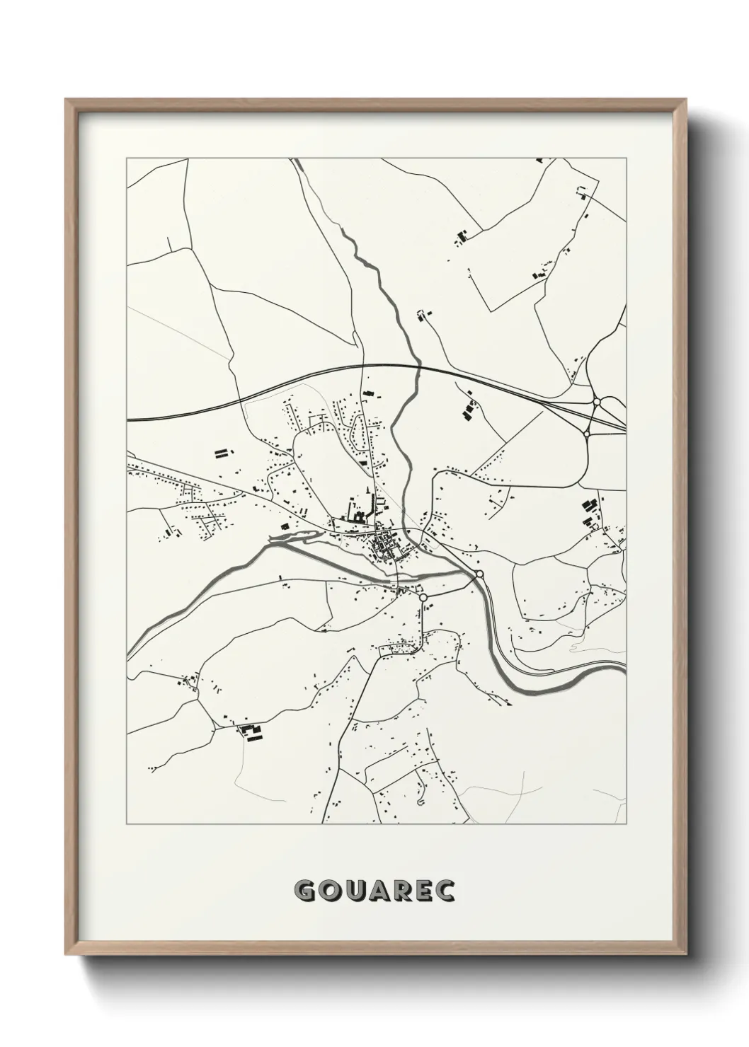 Une affiche de carte sur Gouarec