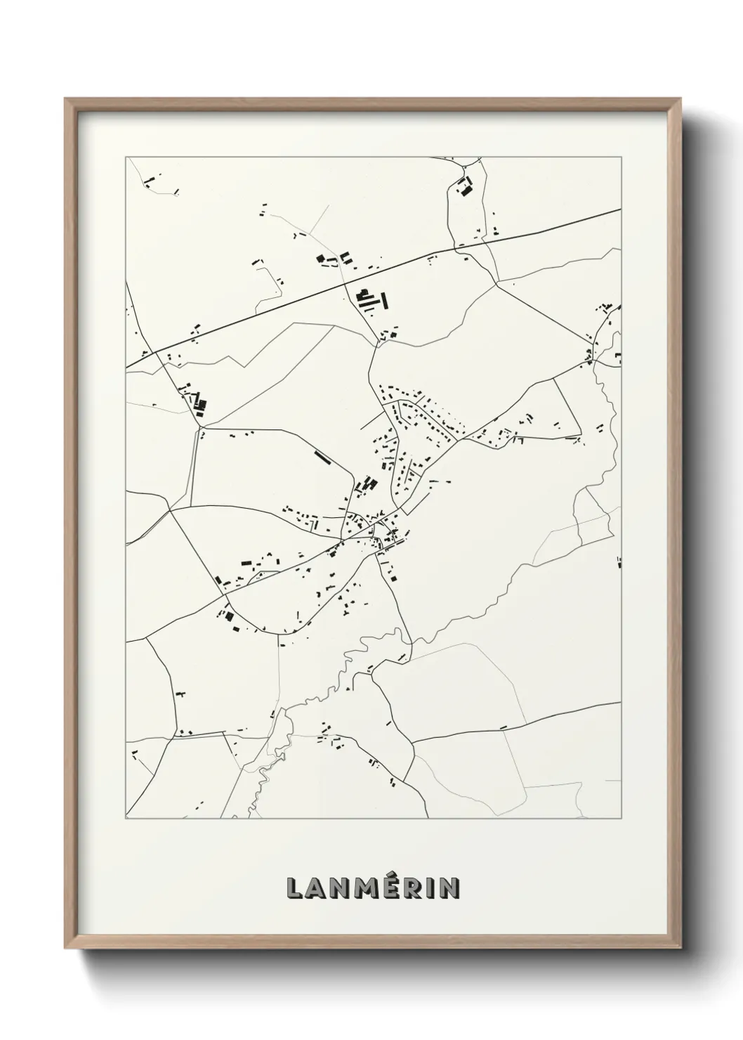 Une affiche de carte sur Lanmérin