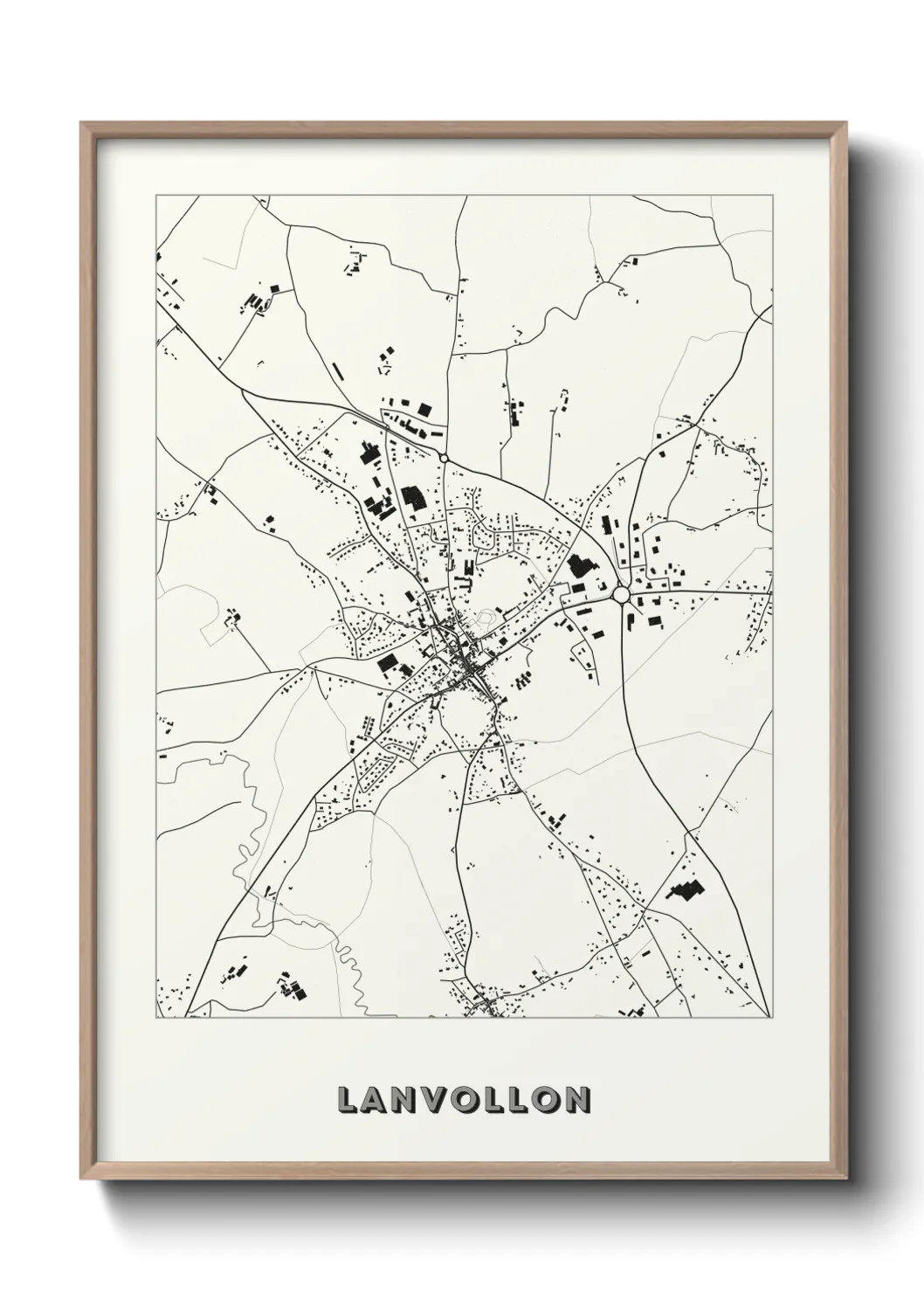 Une affiche de carte sur Lanvollon