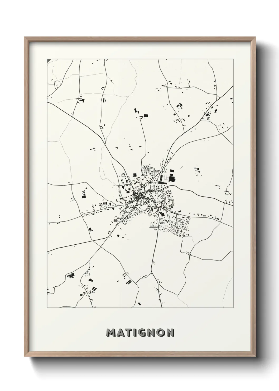 Une affiche de carte sur Matignon