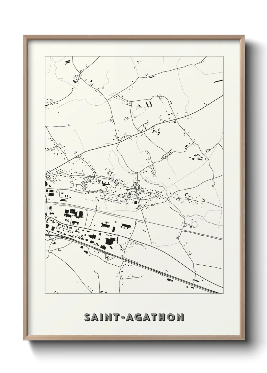Une affiche de carte sur Saint-Agathon