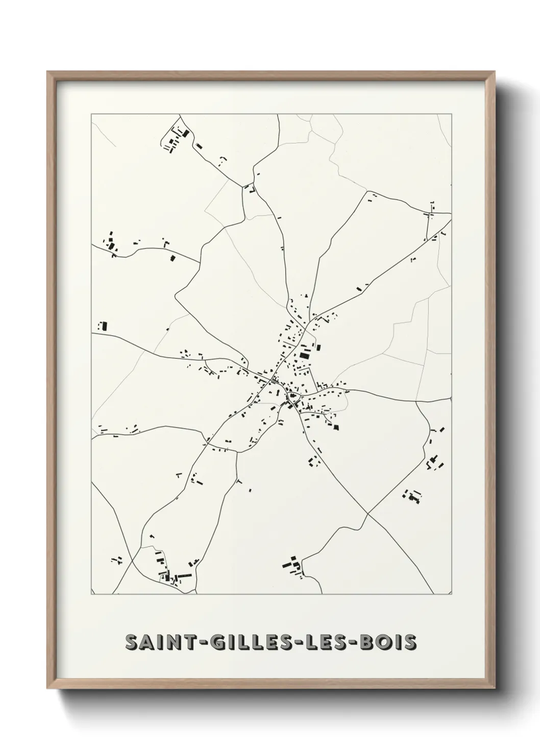 Une affiche de carte sur Saint-Gilles-les-Bois