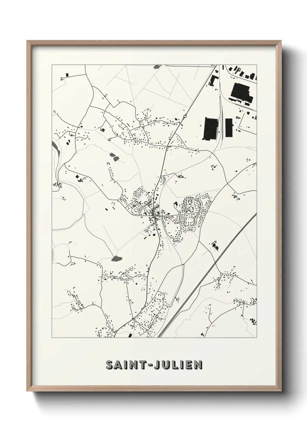 Une affiche de carte sur Saint-Julien