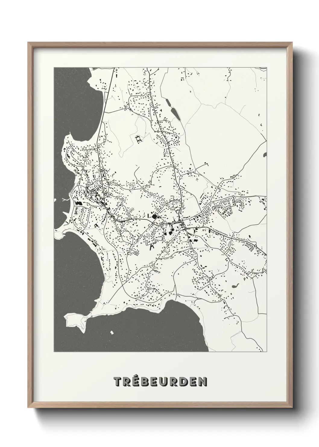 Une affiche de carte sur Trébeurden