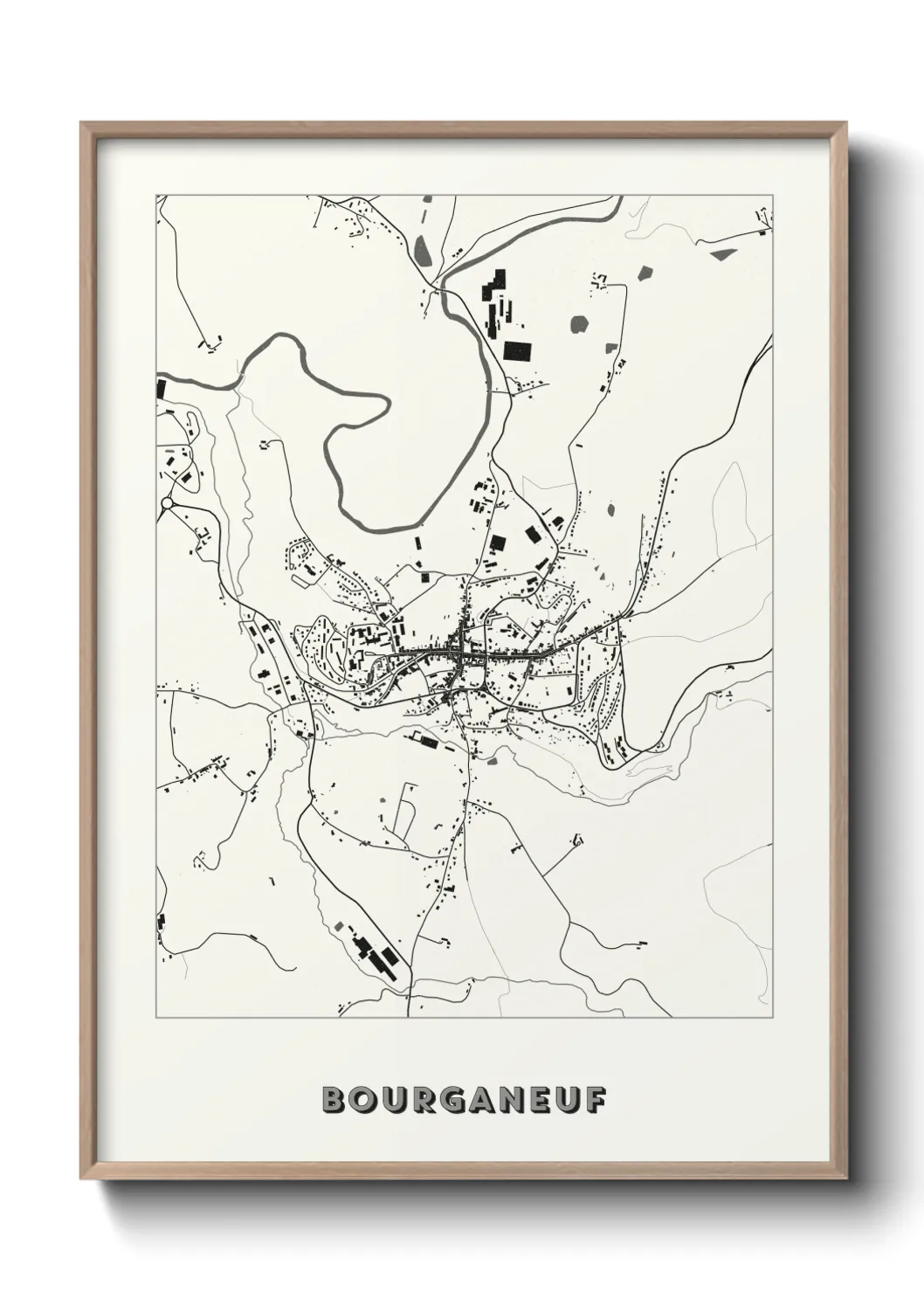Une affiche de carte sur Bourganeuf