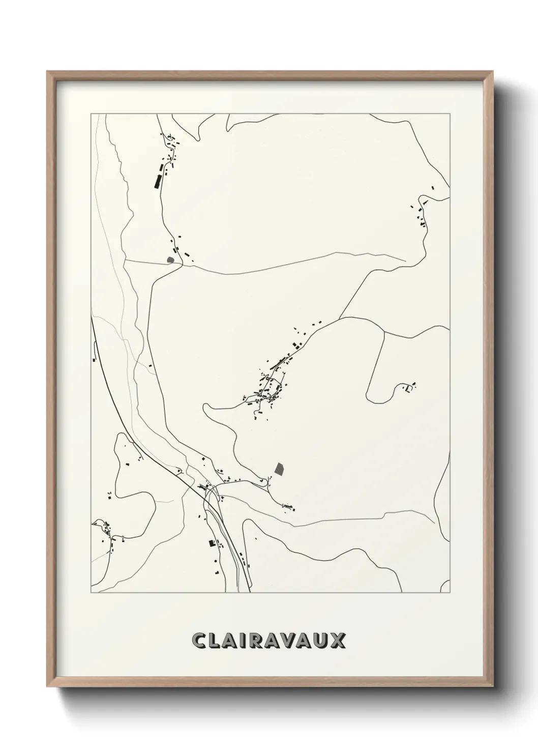 Une affiche de carte sur Clairavaux