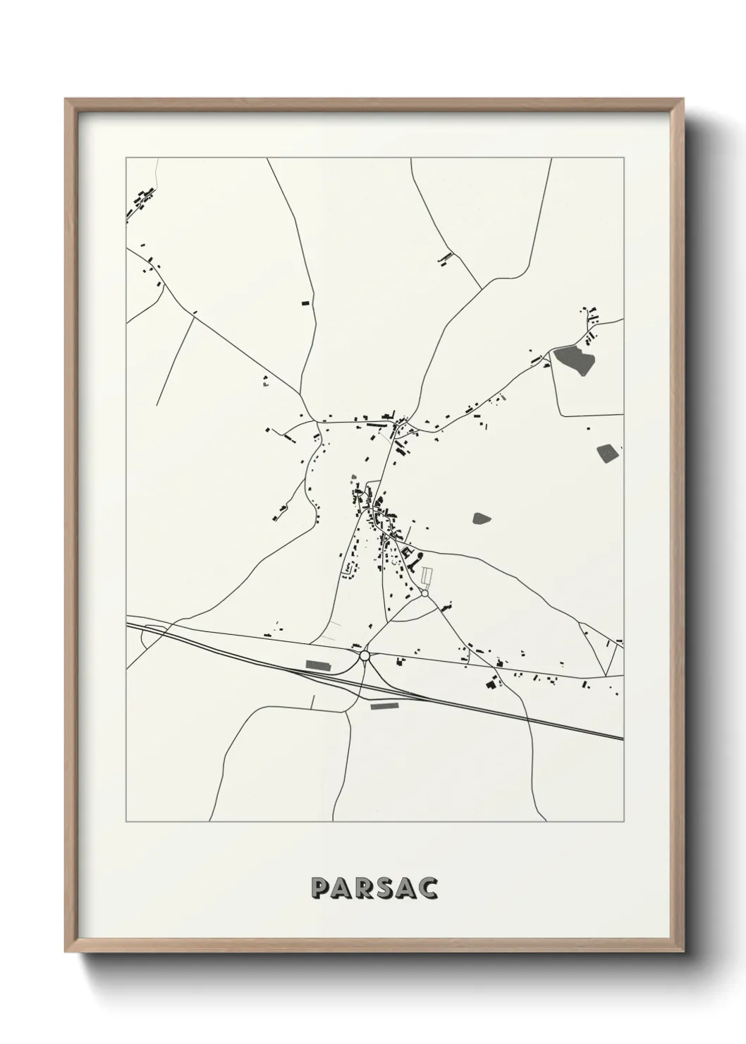 Une affiche de carte sur Parsac