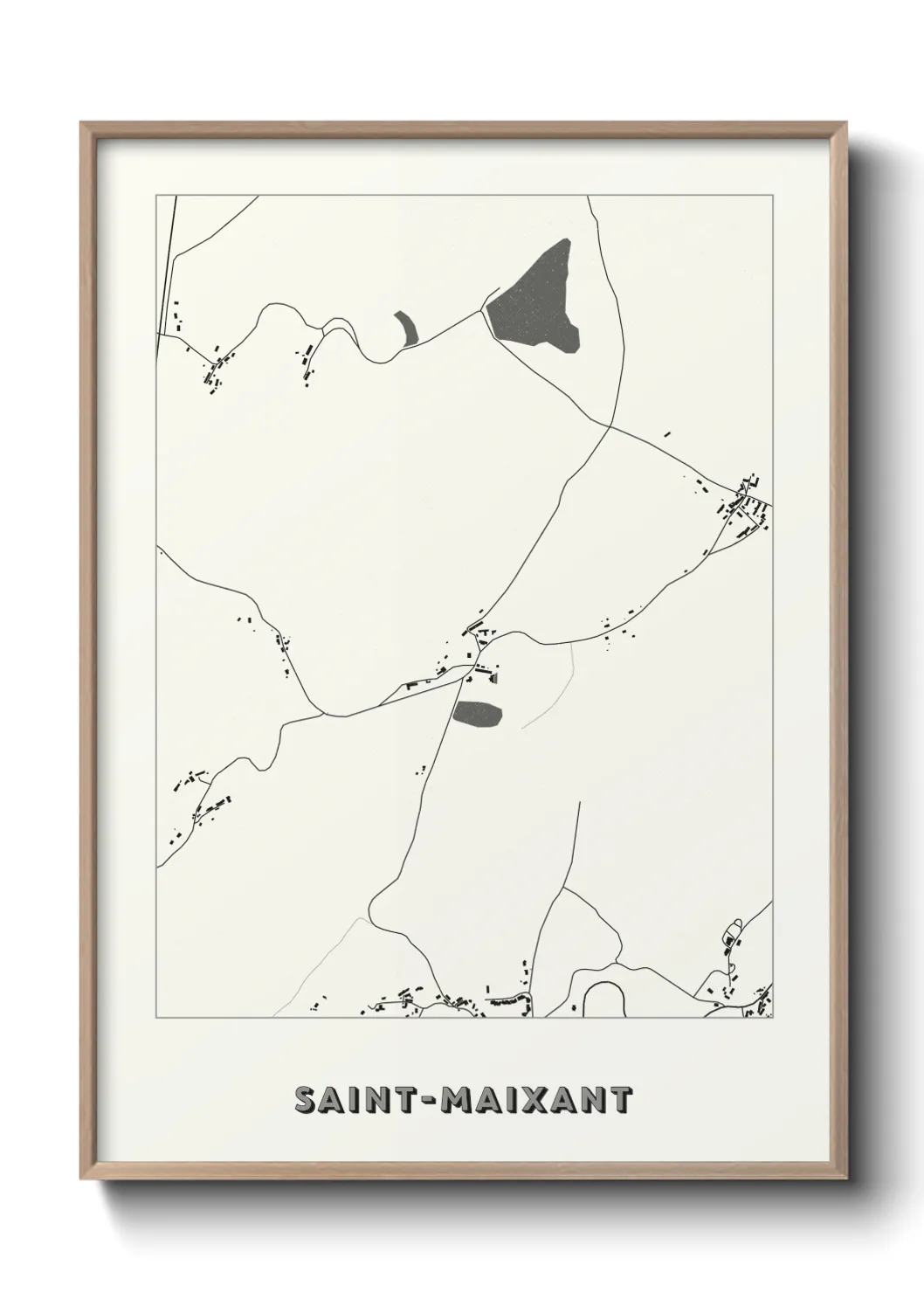 Une affiche de carte sur Saint-Maixant