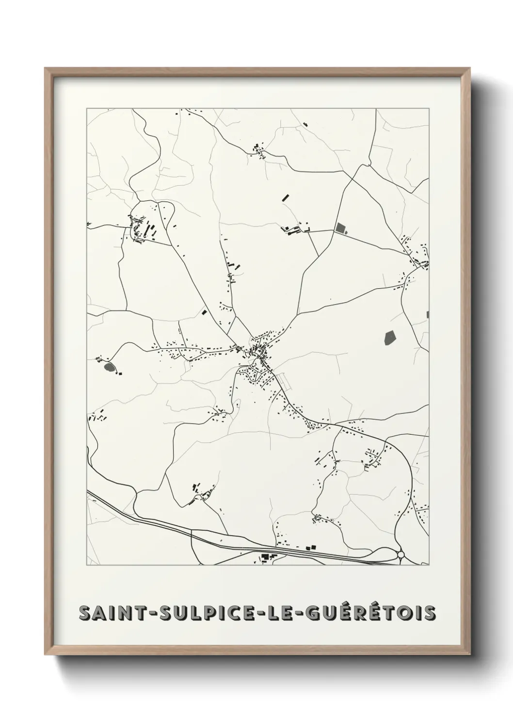 Une affiche de carte sur Saint-Sulpice-le-Guérétois