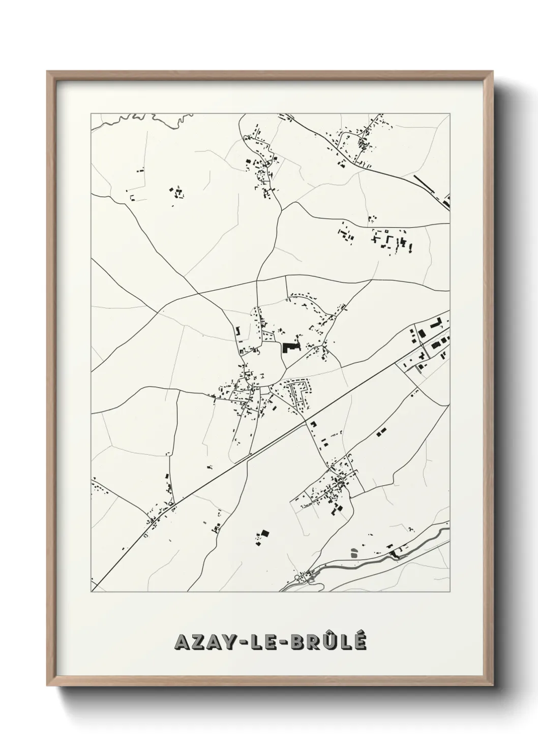 Un poster carteAzay-le-Brûlé