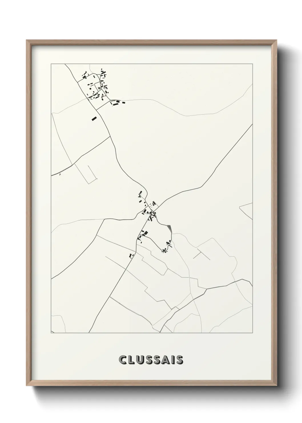 Une affiche de carte sur Clussais