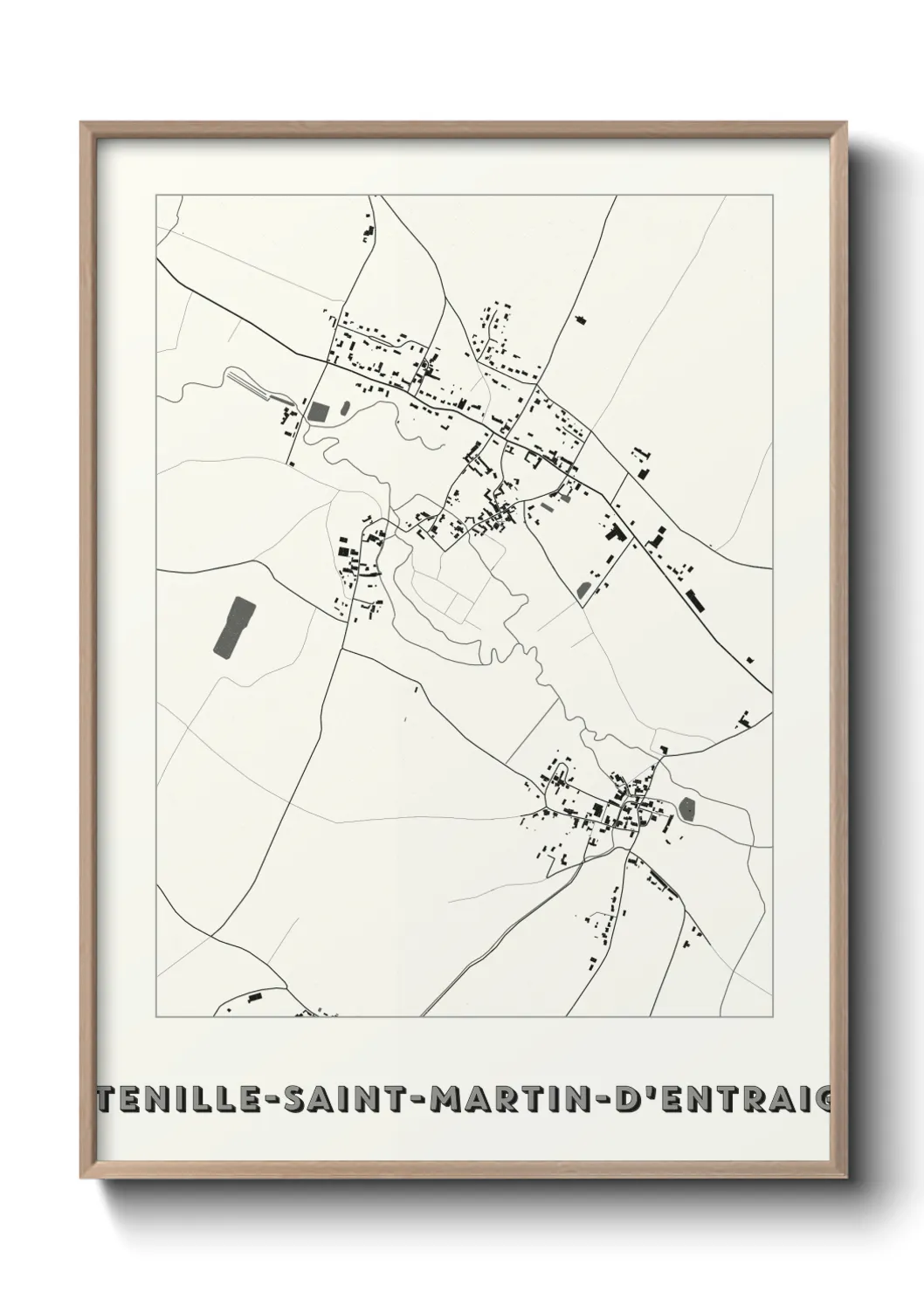 Une affiche de carte sur Fontenille-Saint-Martin-d'Entraigues