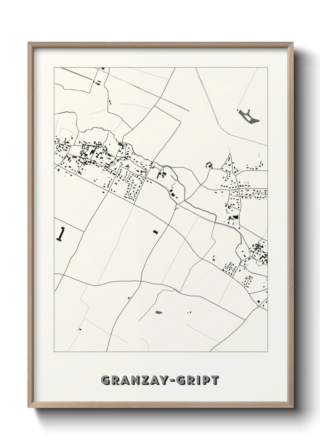 Une affiche de carte sur Granzay-Gript