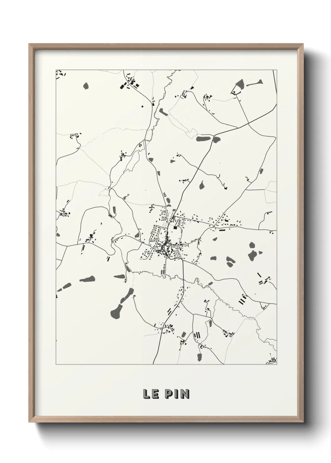Une affiche de carte sur Le Pin