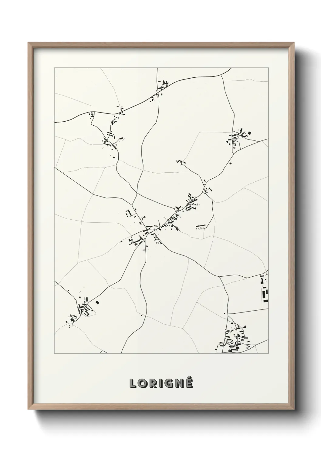 Une affiche de carte sur Lorigné