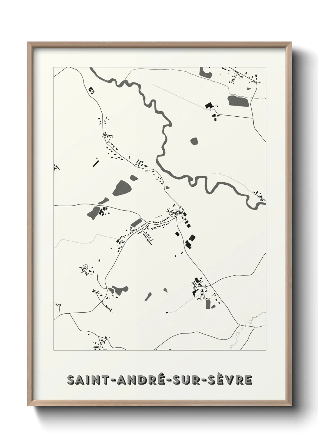 Une affiche de carte sur Saint-André-sur-Sèvre