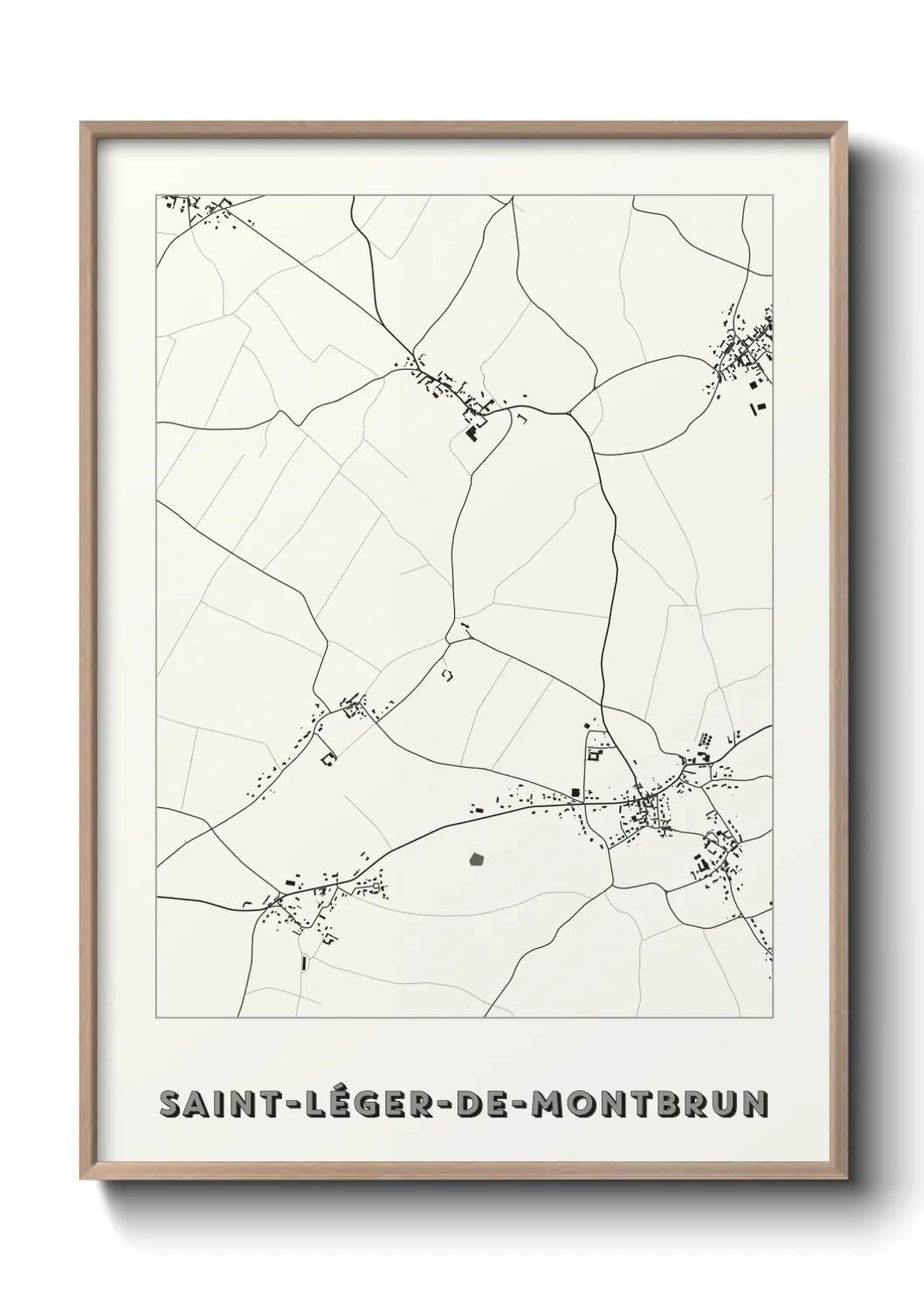 Une affiche de carte sur Saint-Léger-de-Montbrun