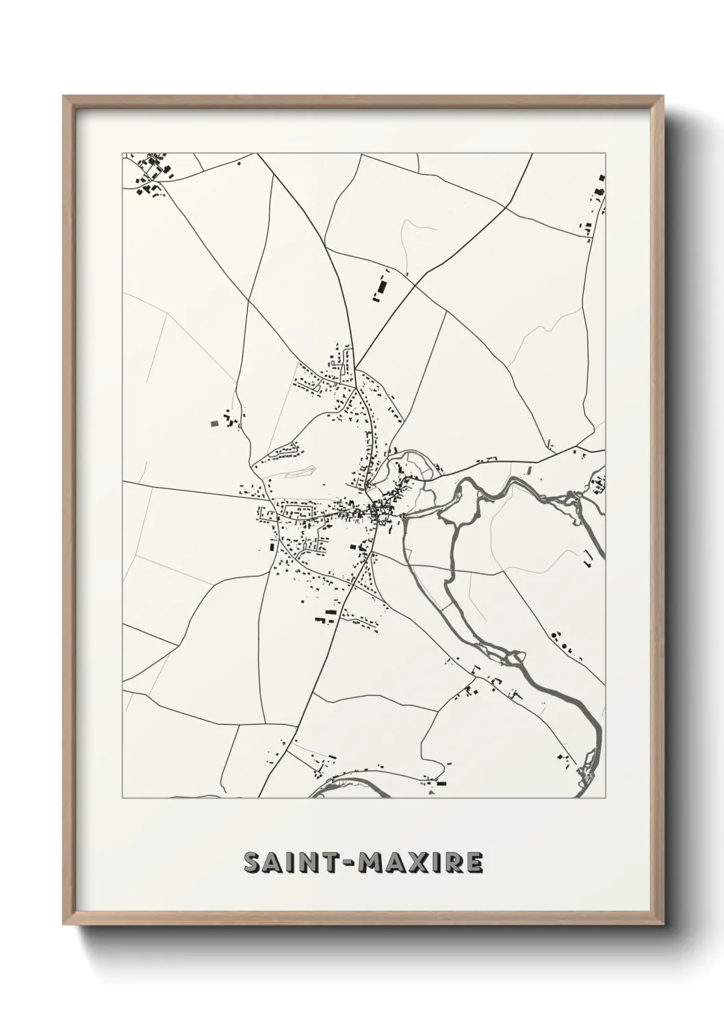 Une affiche de carte sur Saint-Maxire