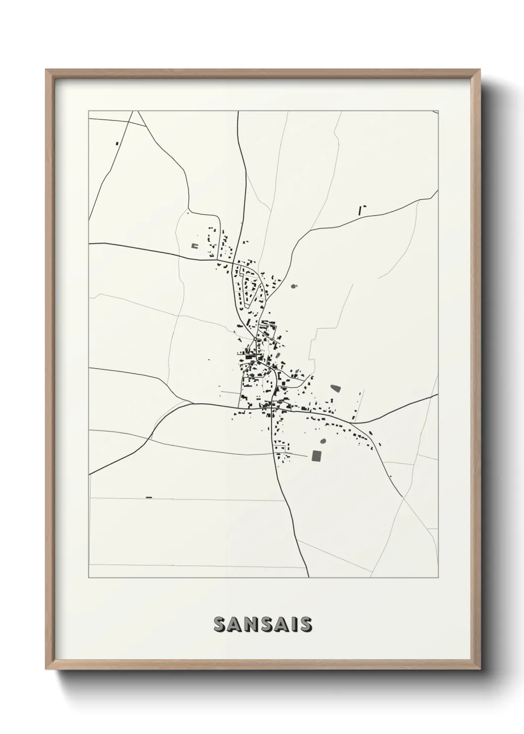 Une affiche de carte sur Sansais