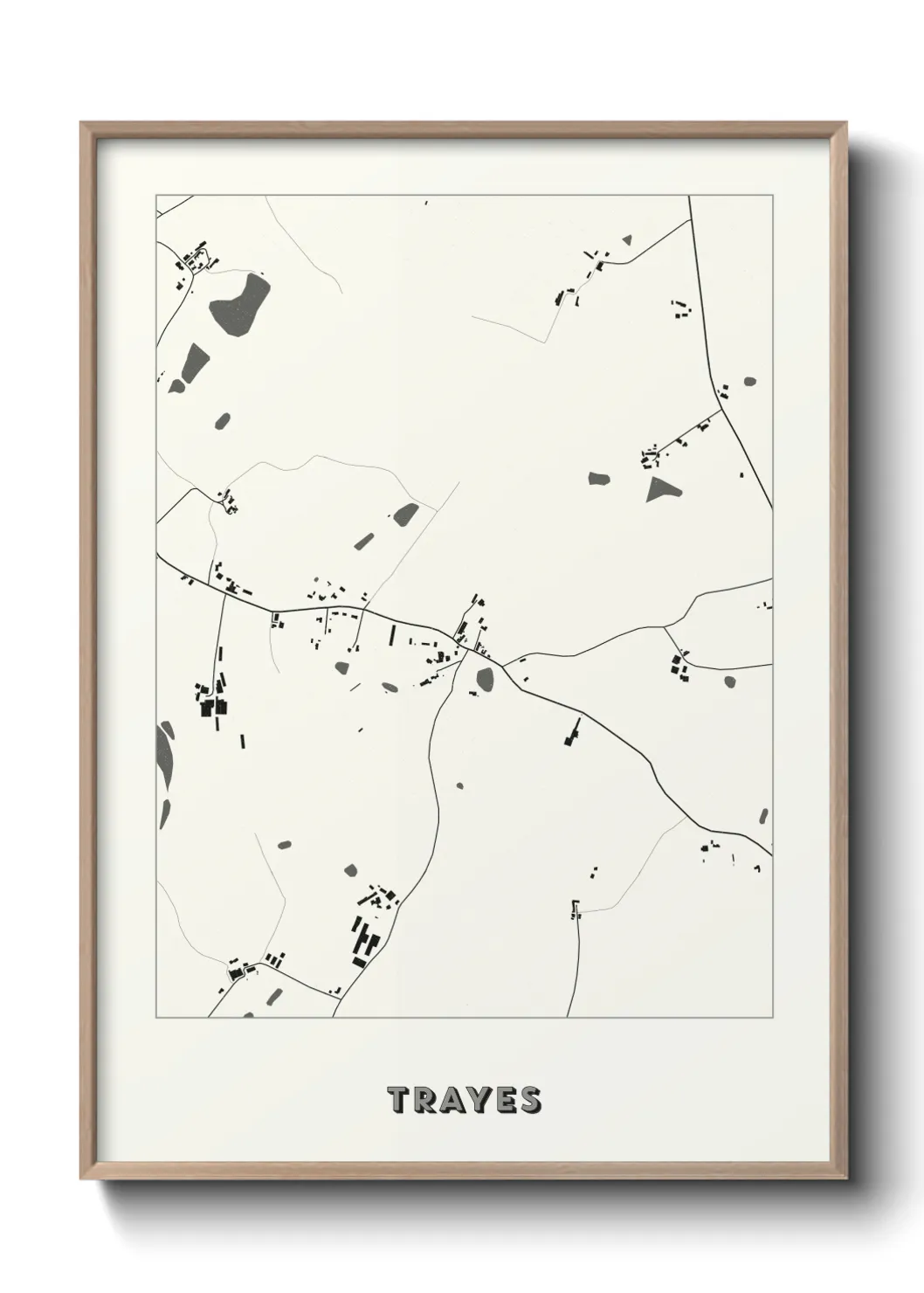 Une affiche de carte sur Trayes