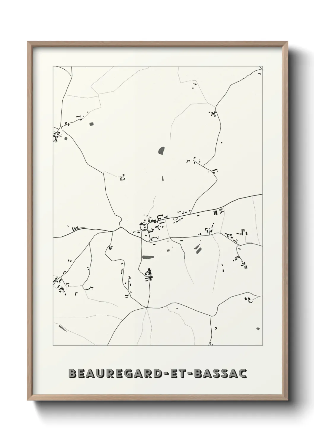 Une affiche de carte sur Beauregard-et-Bassac