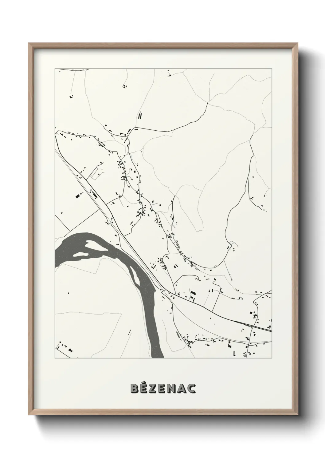 Une affiche de carte sur Bézenac