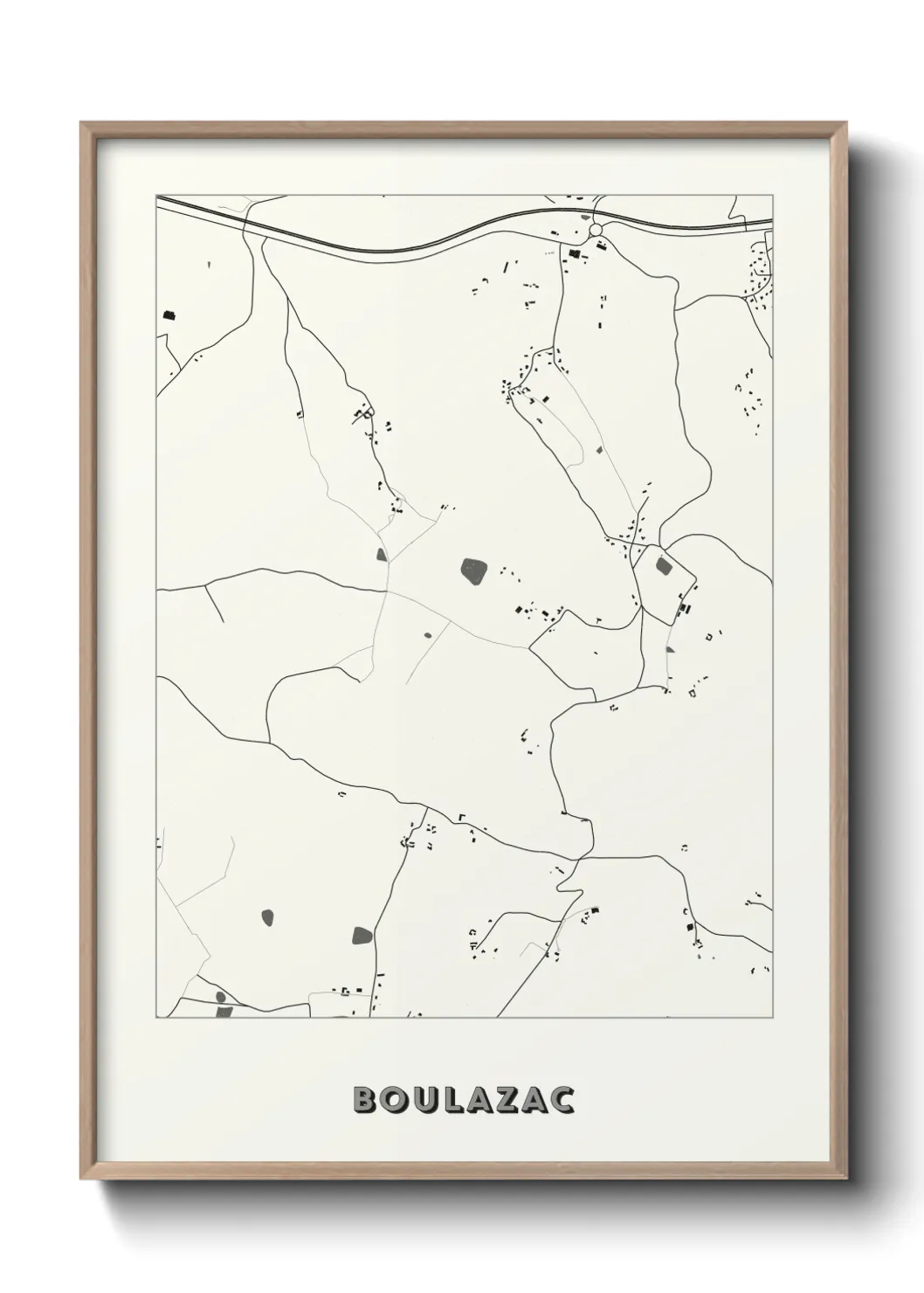 Une affiche de carte sur Boulazac