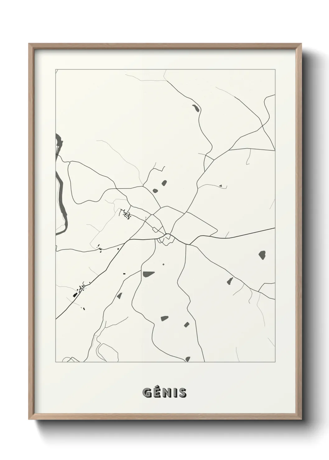 Une affiche de carte sur Génis