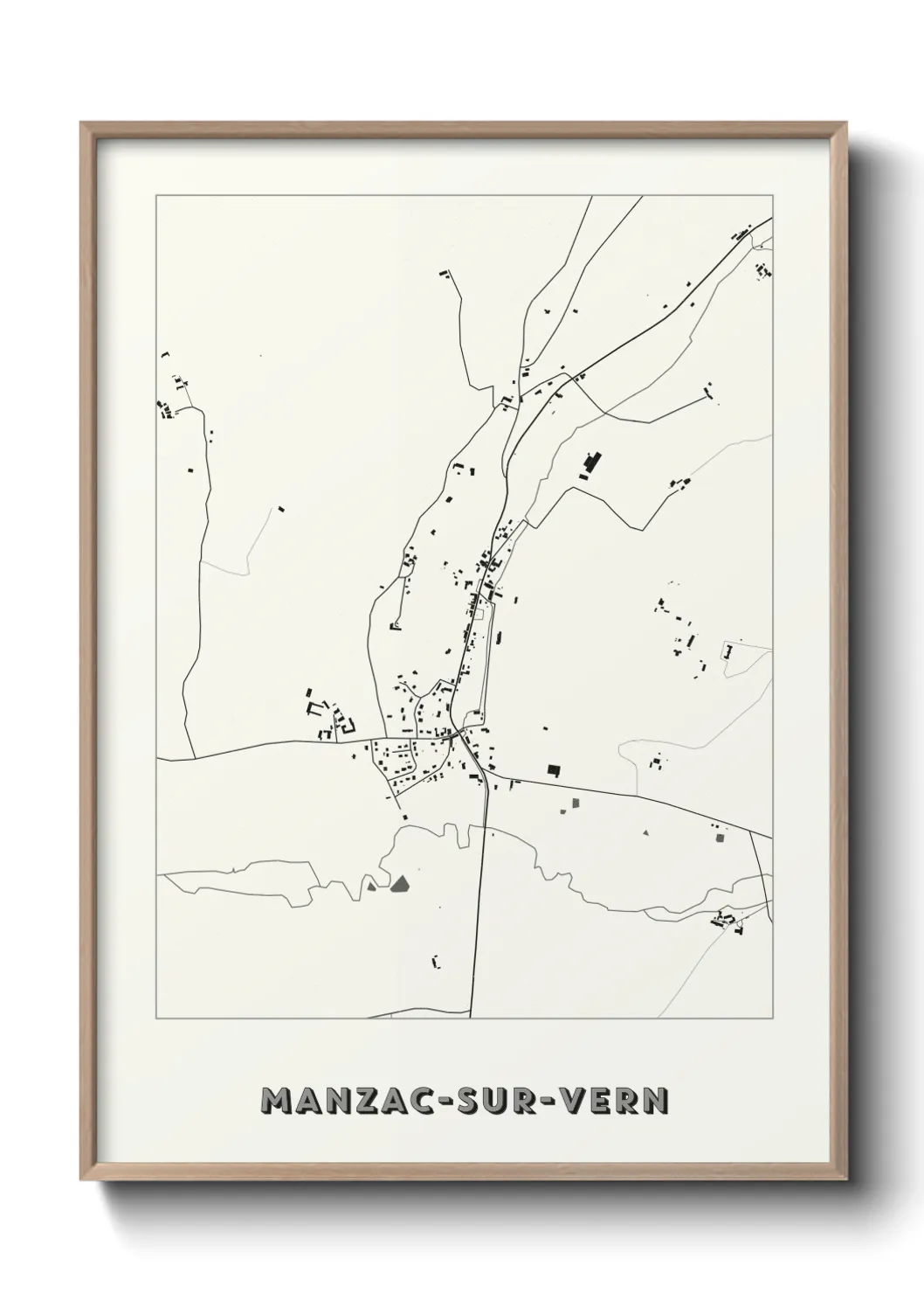 Une affiche de carte sur Manzac-sur-Vern