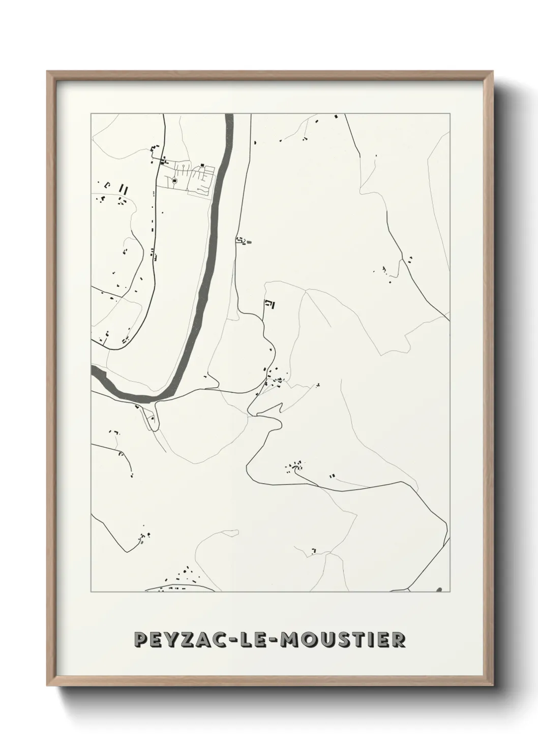 Une affiche de carte sur Peyzac-le-Moustier