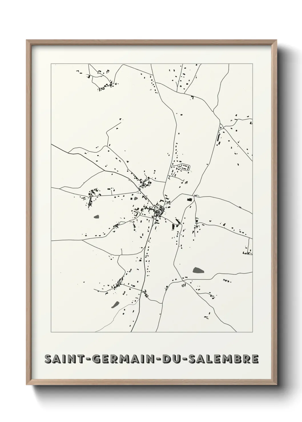 Une affiche de carte sur Saint-Germain-du-Salembre