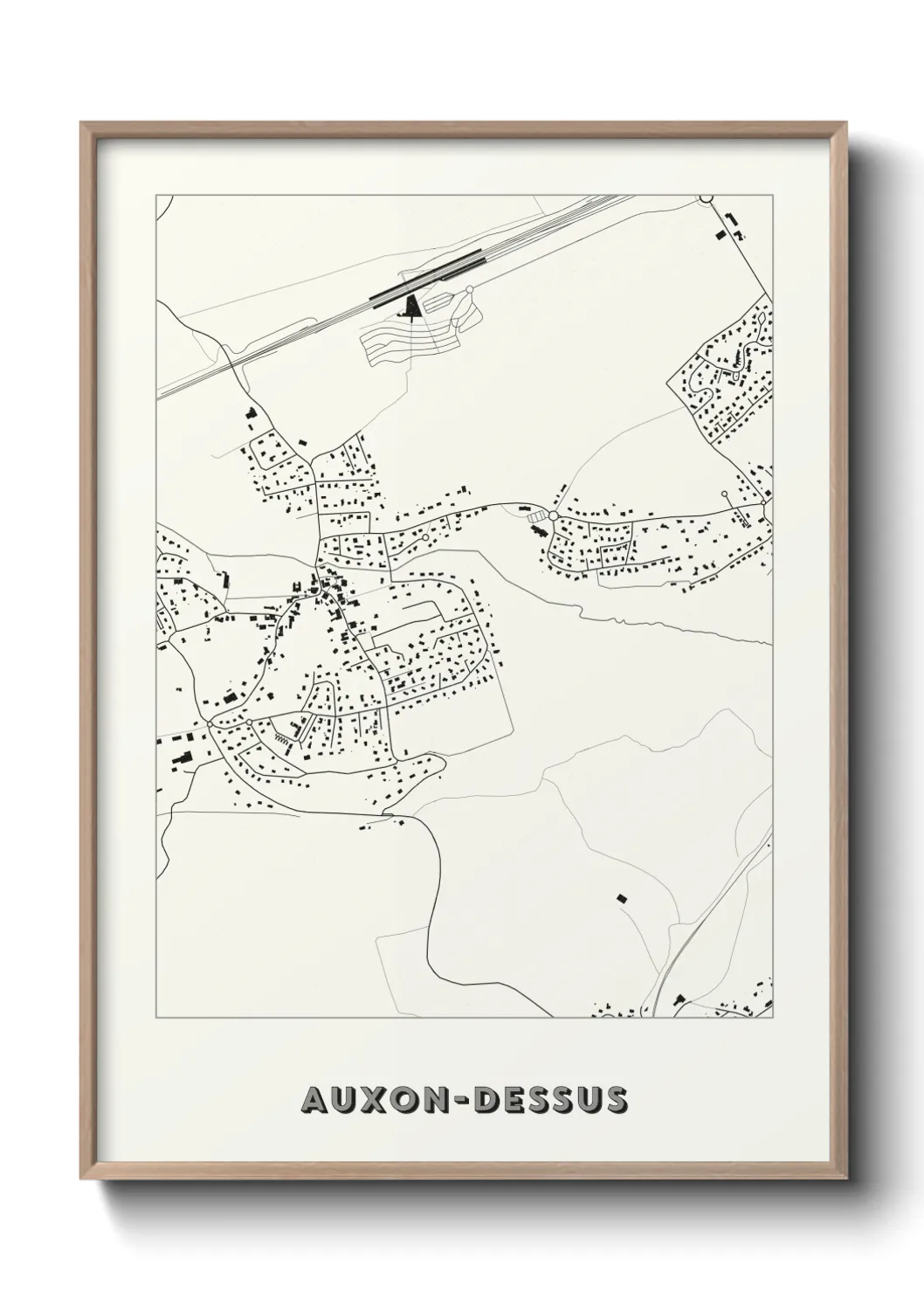 Une affiche de carte sur Auxon-Dessus