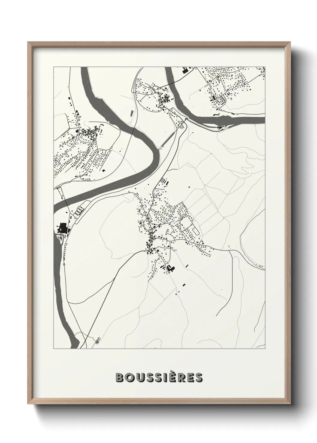 Une affiche de carte sur Boussières