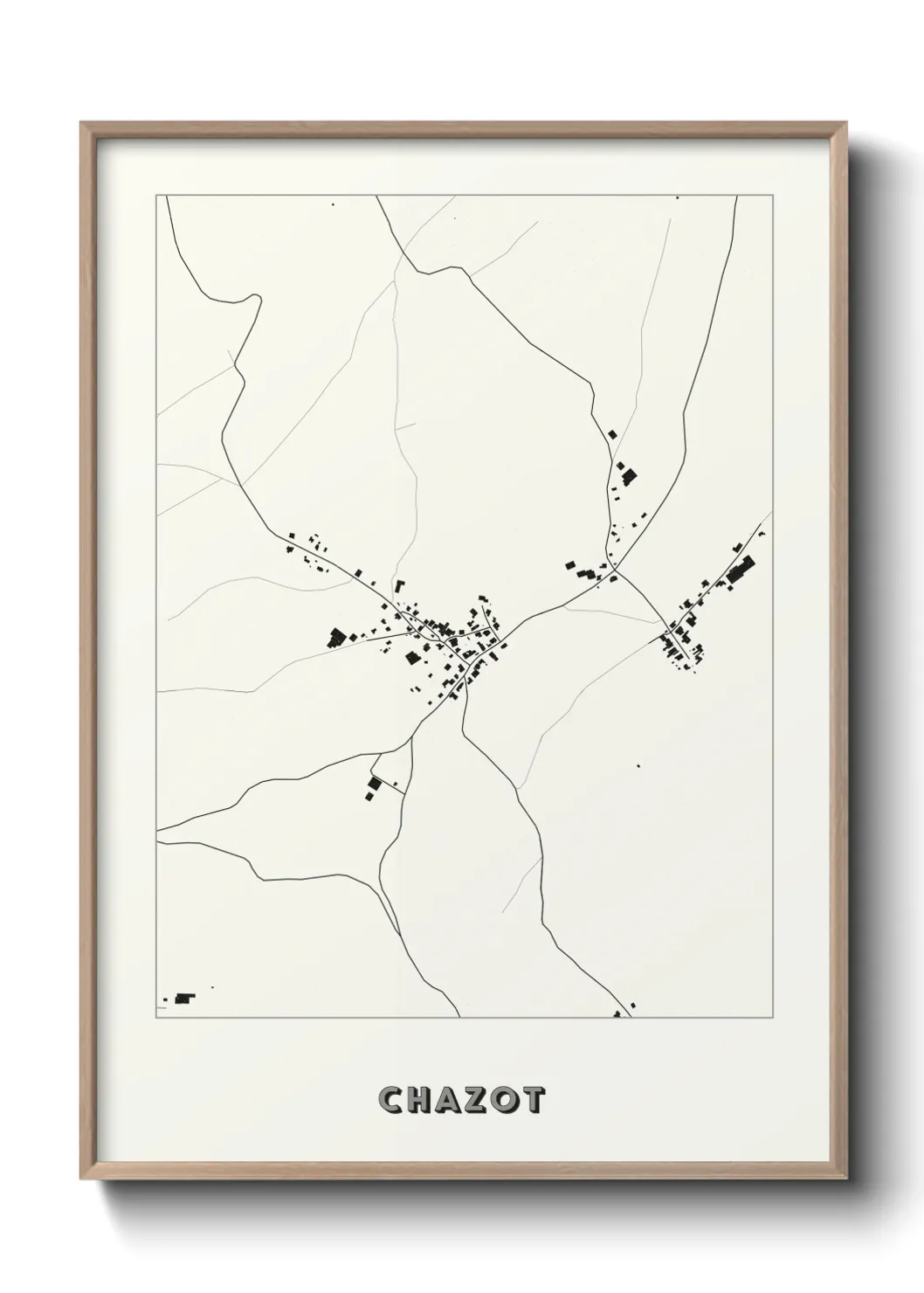 Une affiche de carte sur Chazot