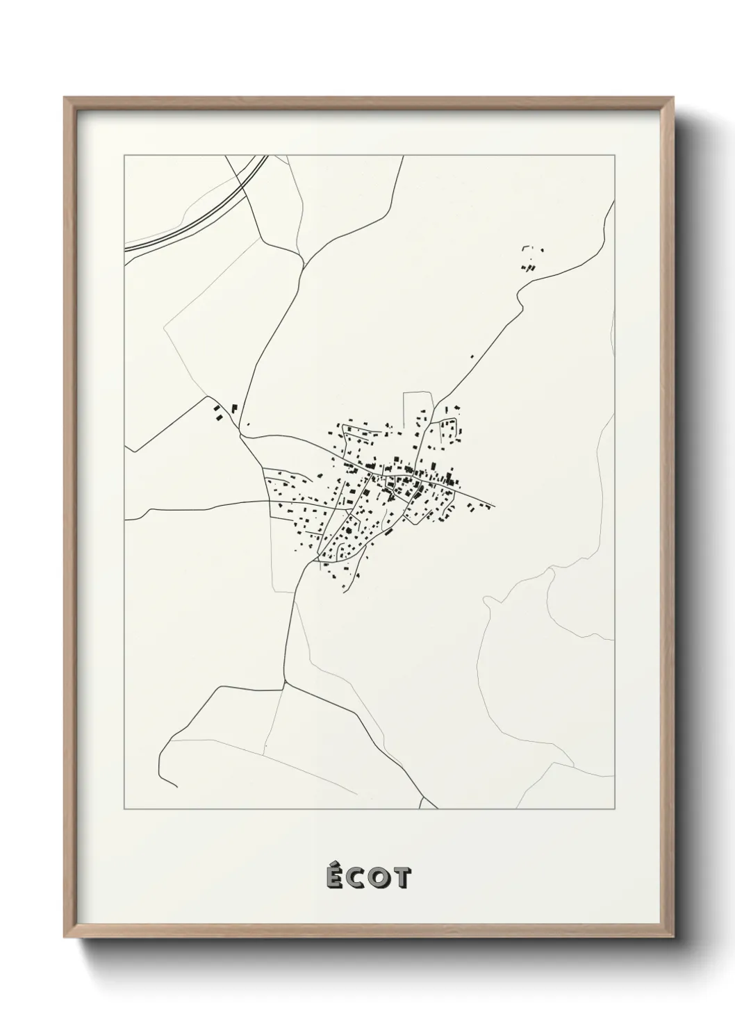 Une affiche de carte sur Écot