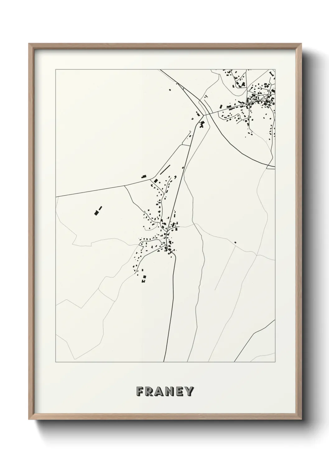 Une affiche de carte sur Franey