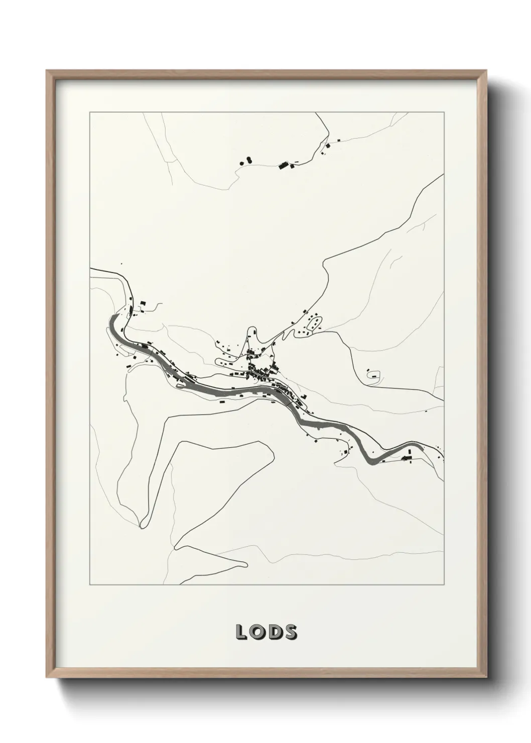 Une affiche de carte sur Lods