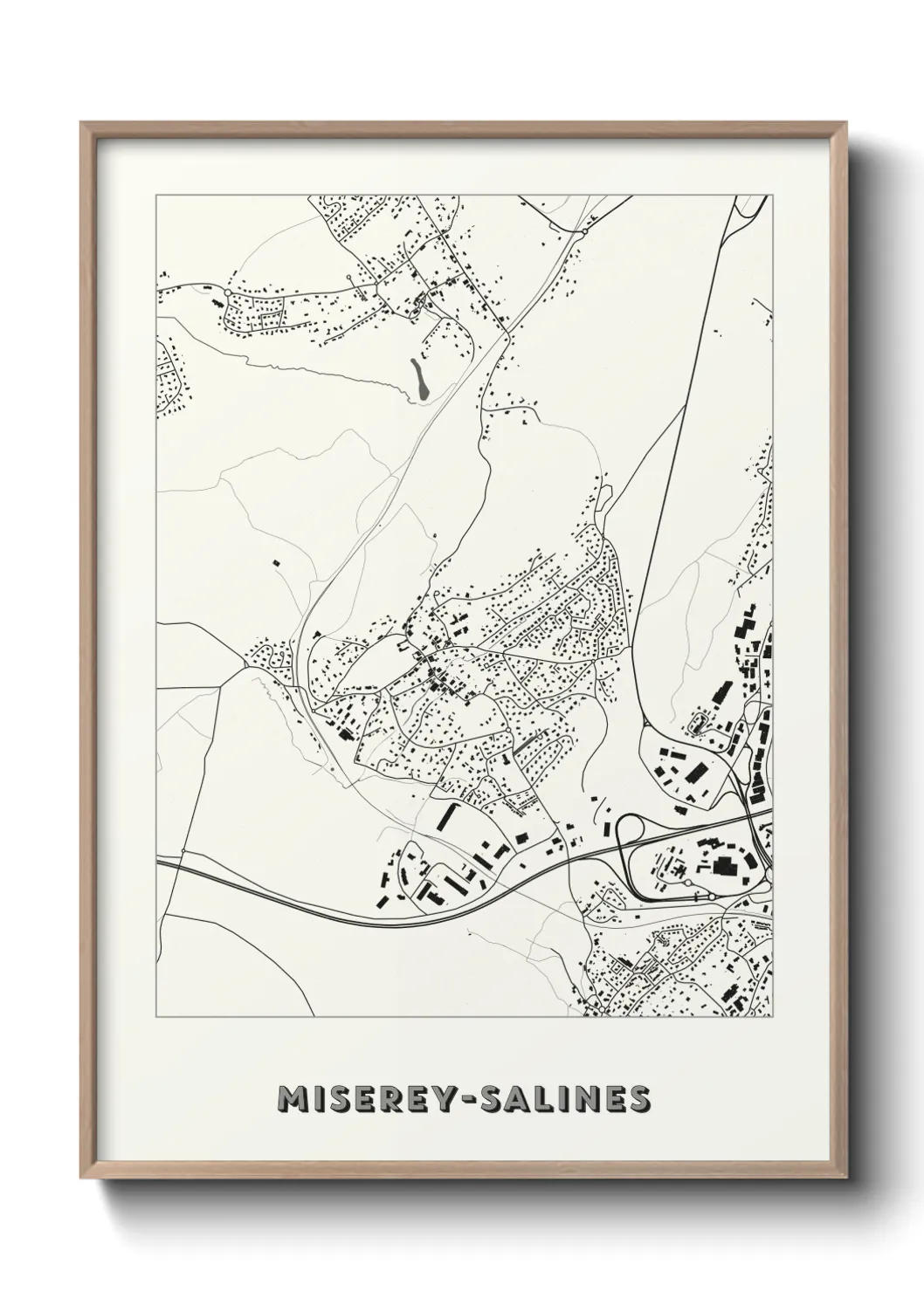 Une affiche de carte sur Miserey-Salines