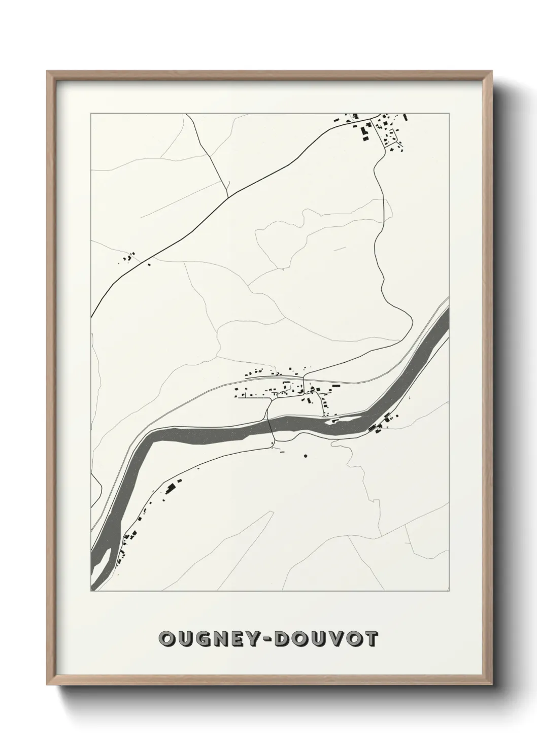 Une affiche de carte sur Ougney-Douvot