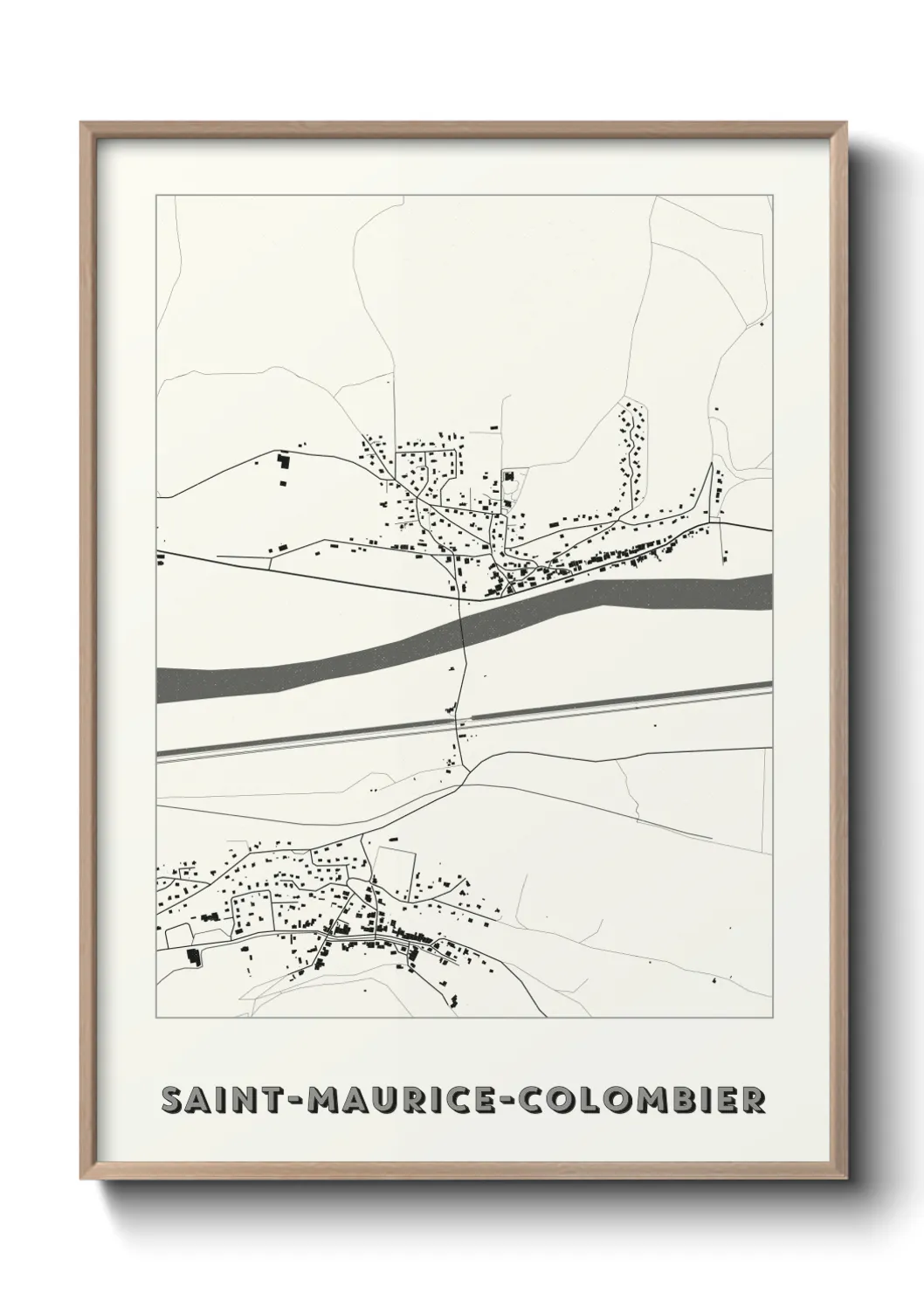 Une affiche de carte sur Saint-Maurice-Colombier