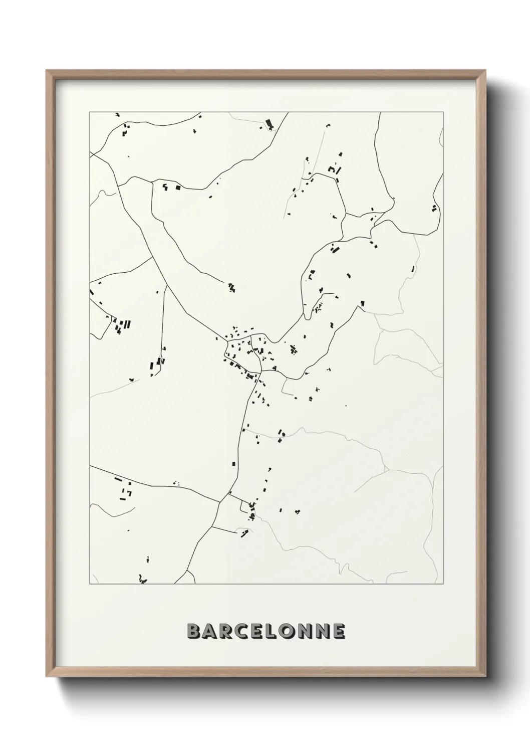 Une affiche de carte sur Barcelonne