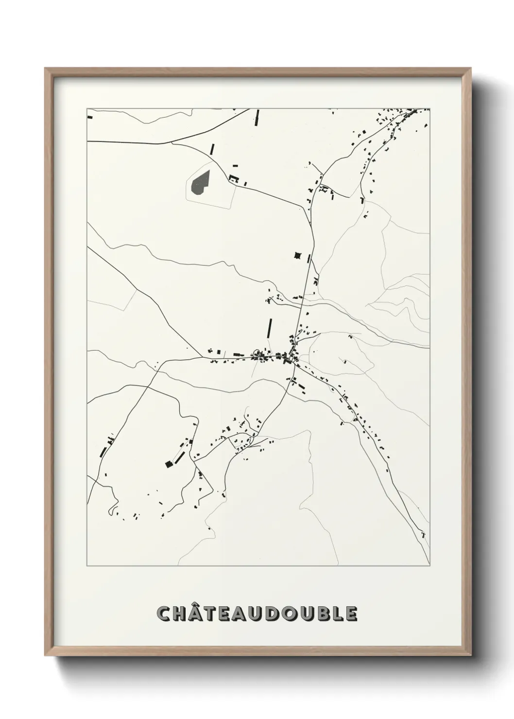 Une affiche de carte sur Châteaudouble