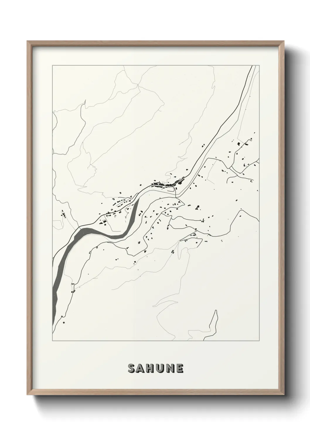 Une affiche de carte sur Sahune
