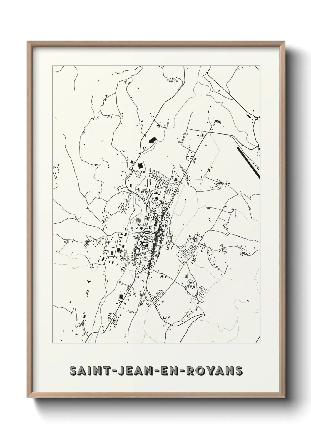 Une affiche de carte sur Saint-Jean-en-Royans